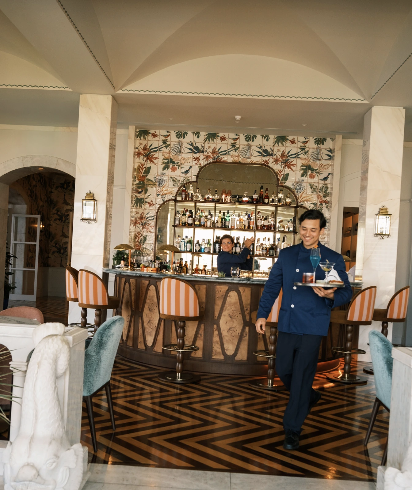 The 1891 Bar at Reid's Palace with botanical interior, Madeira