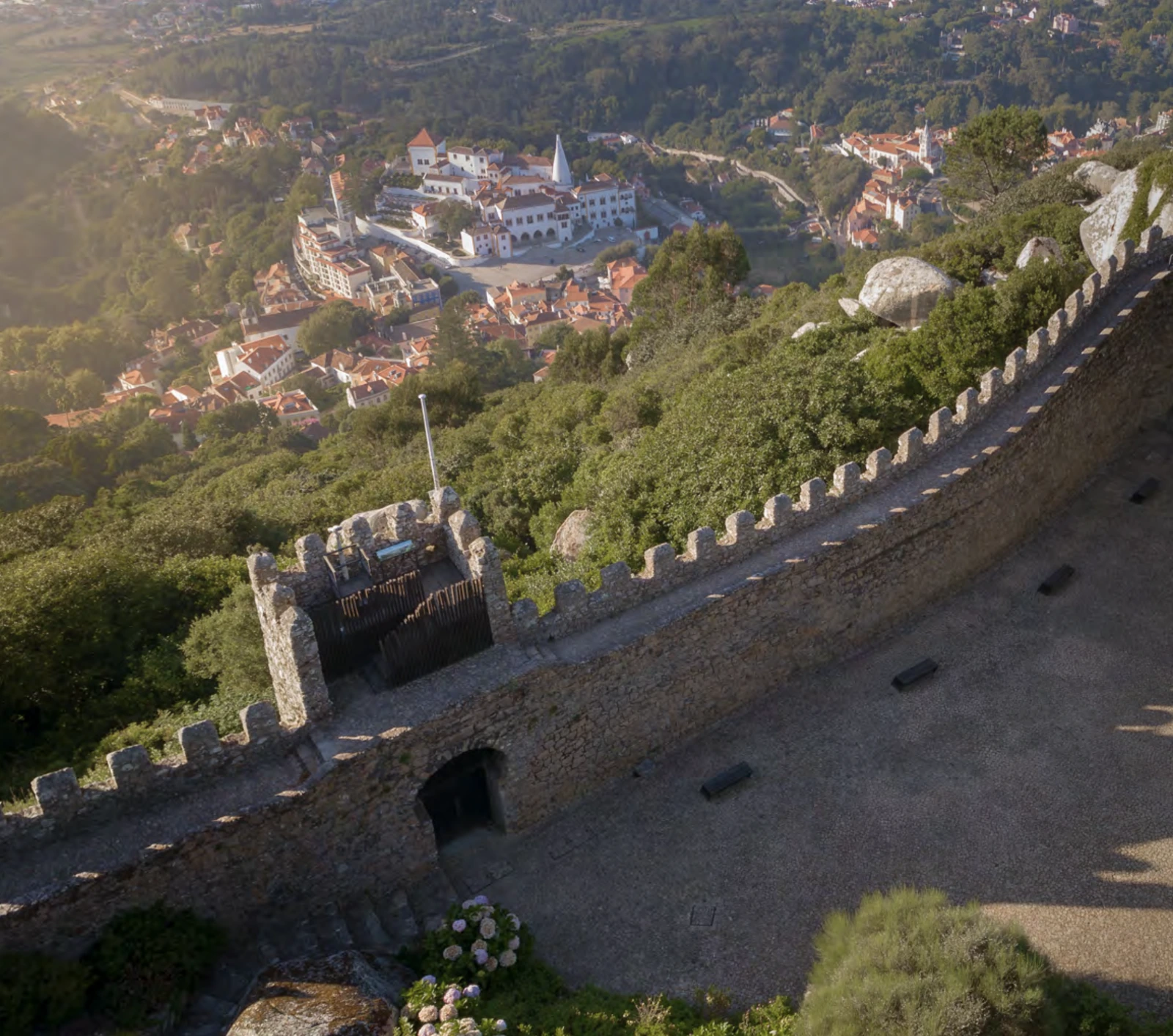 Curtain Wall and Arms Square at the Moorish Castle above the Sintra valley
