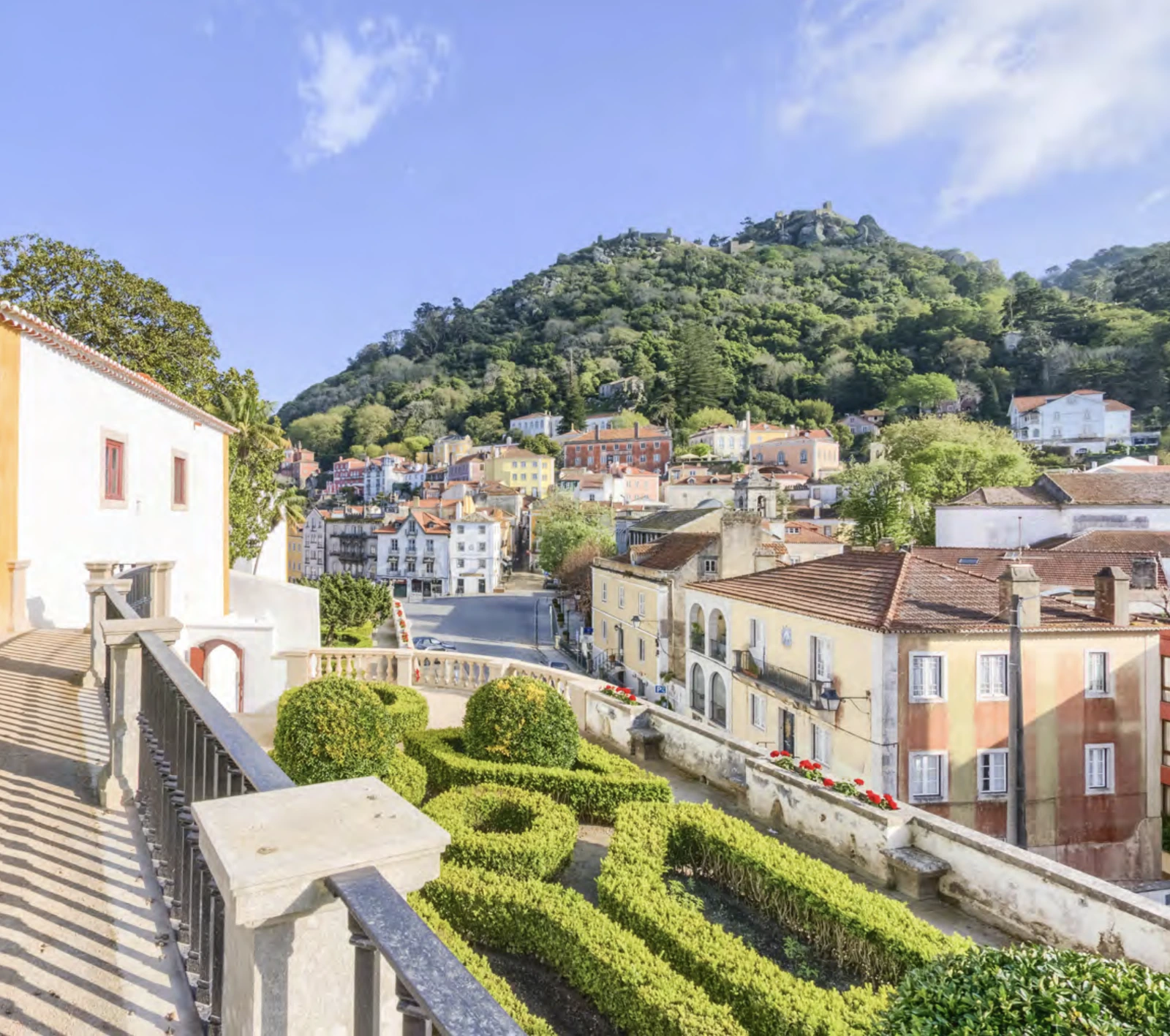 Aerial view of the Monserrate gardens within Parques de Sintra