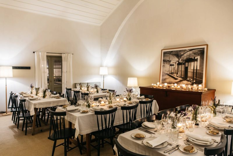 Candle-lit dinner in the Old Olive Mill at São Lourenço do Barrocal, Alentejo