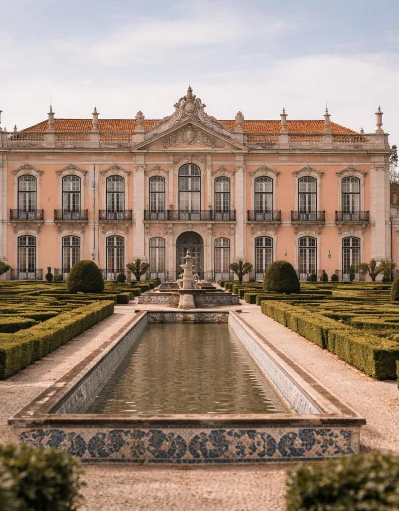Palácio de Queluz — Rococo facade with formal French gardens