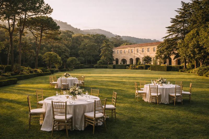 A private estate garden set for a Comporta welcome dinner