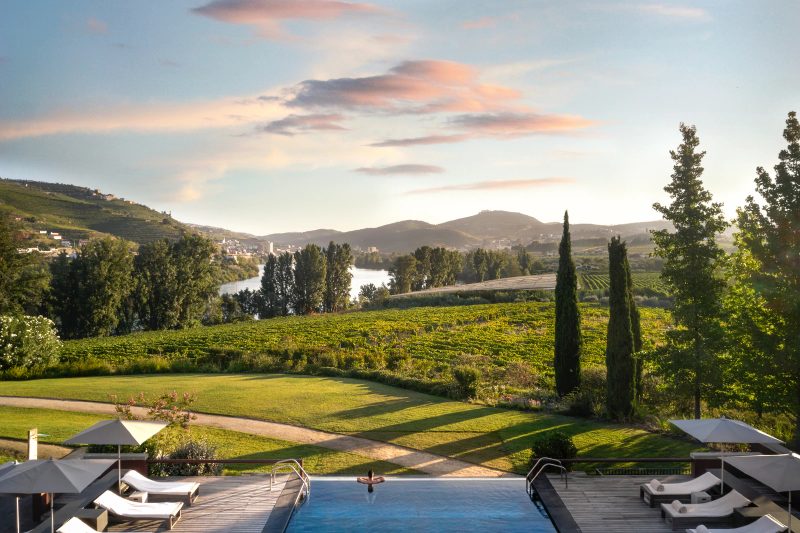 Outdoor pool overlooking the river at Six Senses Douro Valley, UNESCO Douro