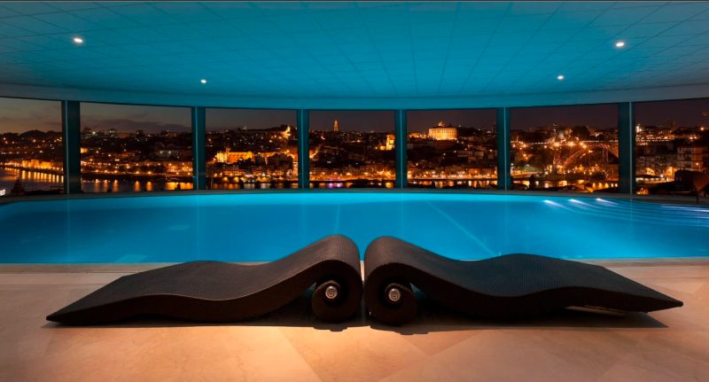 The Yeatman Vinotherapy Wine Spa with indoor pool, used for a pre-wedding spa morning at the wine hotel in Vila Nova de Gaia, Porto